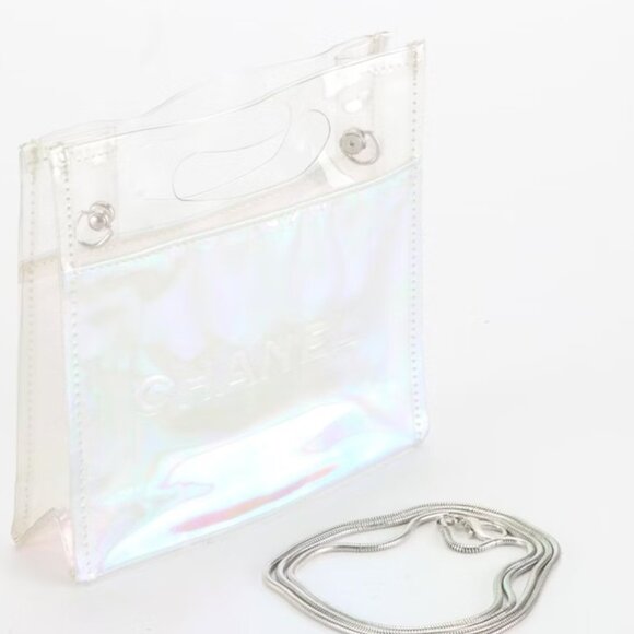 AUTHENTIC Chanel iridescent clear mini tote on chain strap - festival friendly ! - Picture 3 of 3